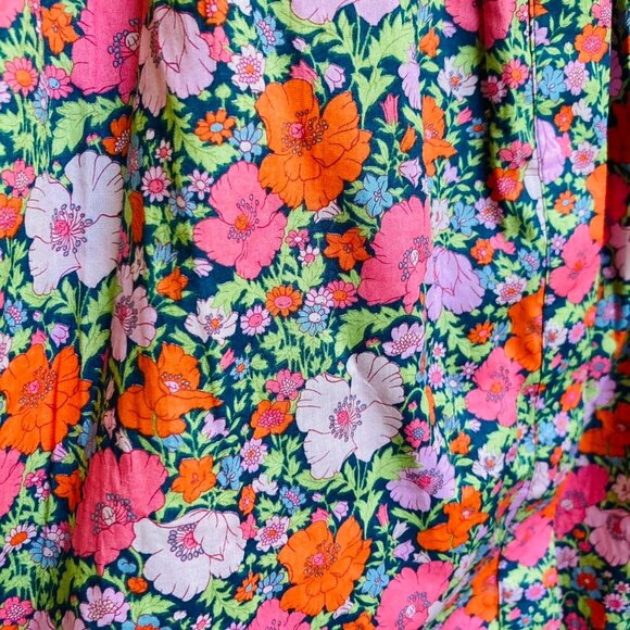 Jcrew x Liberty London Cinched-Waist Organic Cotton Mini Dress Size 6 - Picture 4 of 7